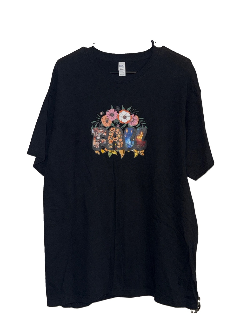 M&O Gold Women’s Fall Graphic T-Shirt Black Large NEW